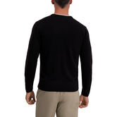 Textured Diamond V-Neck Sweater, Black view# 2