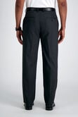 J.M. Haggar 4-Way Stretch Dress Pant - Diamond Weave, Black / Charcoal view# 4