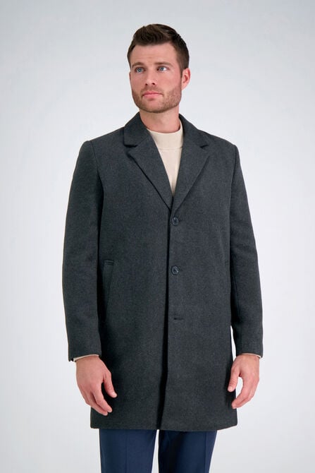 J.M. Haggar Premium Topcoat, Black / Charcoal view# 1
