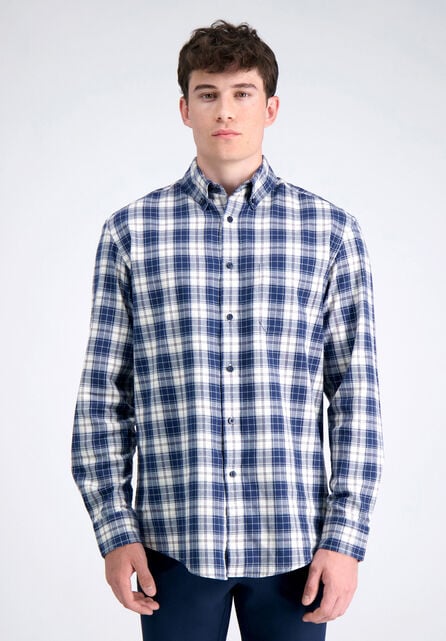 Long Sleeve Brushed Cotton Plaid Shirt , Turquoise / Aqua