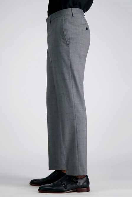 Slim Gray Plaid Wool-blend Modern Tech Suit Pant