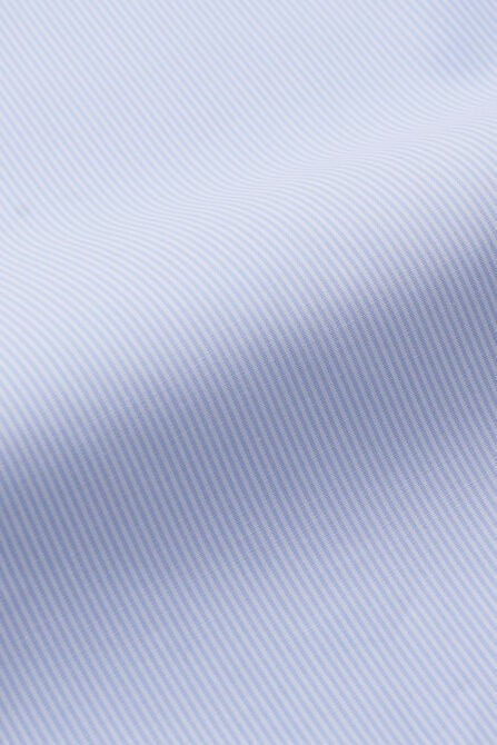 Premium Comfort Performance Cotton Dress Shirt - White &amp; Blue Stripe,  view# 6