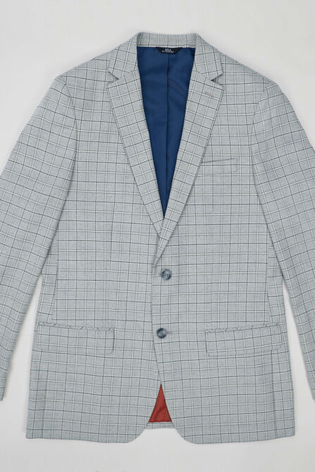 J.M. Haggar Premium Heather Grid Sport Coat, Light Grey view# 5