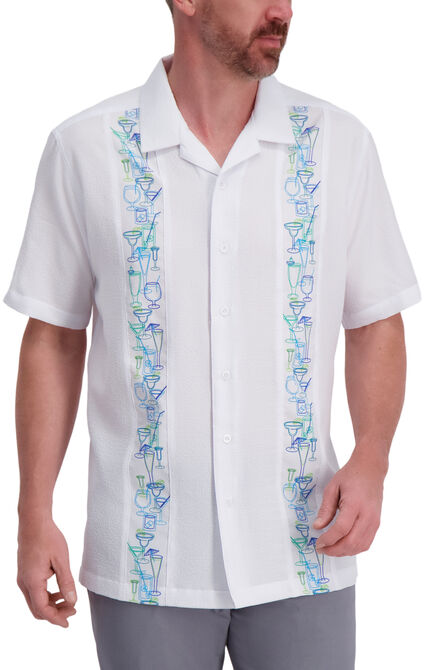 Martini Print Microfiber Shirt, White view# 1