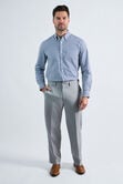 Premium Comfort Tonal Plaid Dress Pant, Silver view# 1
