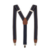 Stripe Y-Back Adjustable Clip Suspender, Heather Navy view# 1