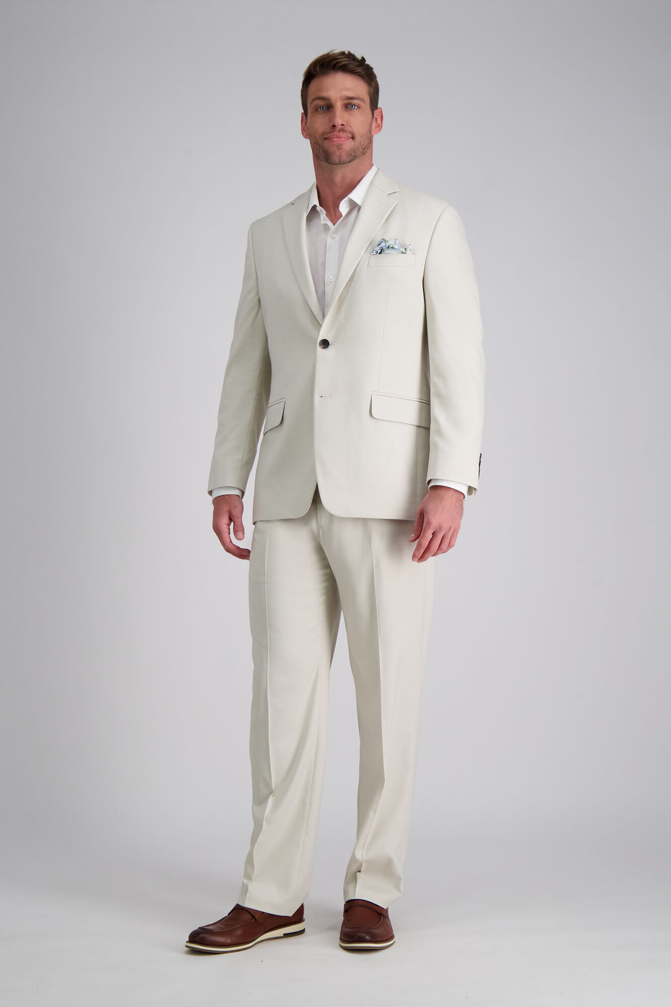 J.M. Haggar Premium Stretch Suit Jacket Natural (HZ00182 Clothing Suits) photo