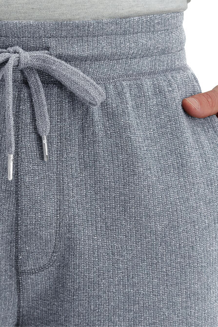 Textured Fleece Lounge Short , Light Grey view# 4