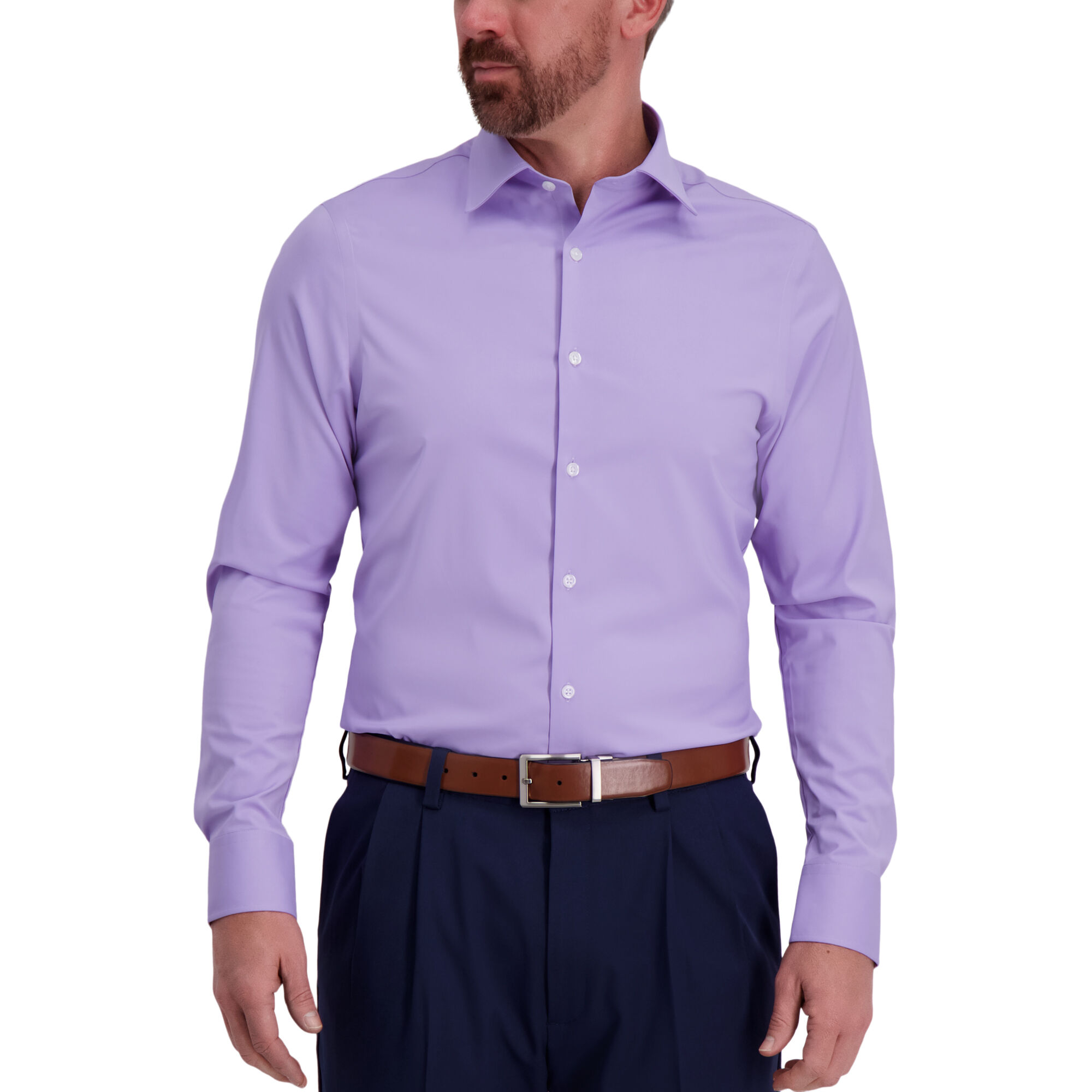 J.M. Haggar Tech Performance Lavender Dress Shirt Purple (HAT002HT328 Clothing Shirts & Tops) photo