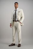 J.M. Haggar Premium Stretch Suit Pant - Flat Front, Natural view# 3