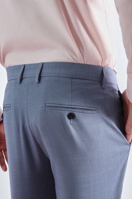 Smart Wash&reg; Tonal Plaid Suit Pant, Chambray view# 4