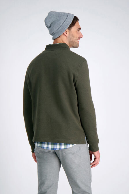 Quarter Zip Mock Neck, Dark Green view# 2