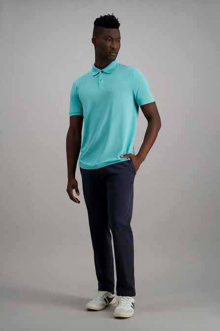 Short Sleeve Pique Polo, Teal view# 3