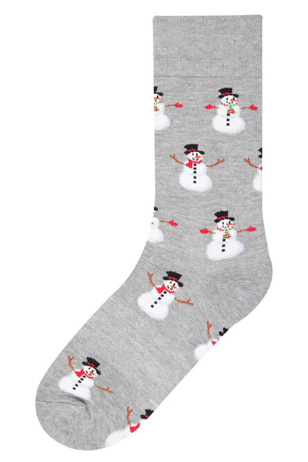 Snowman Socks, Graphite view# 1