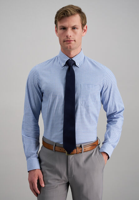 Premium Comfort Dress Shirt - Bright Blue Plaid, Bright Blue