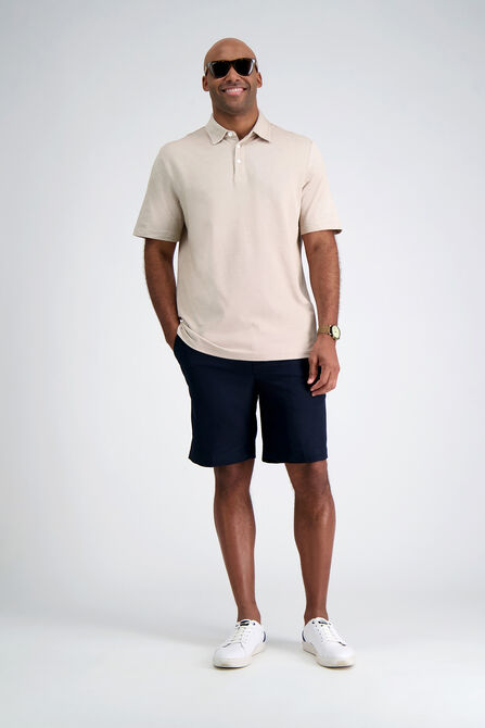 2-Color Pique Polo, Light Beige view# 5