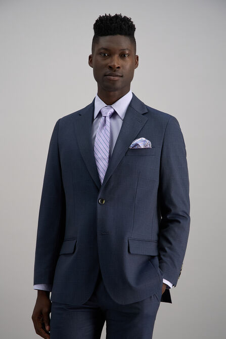 J.M. Haggar Windowpane Suit Jacket, Blue Htr view# 3