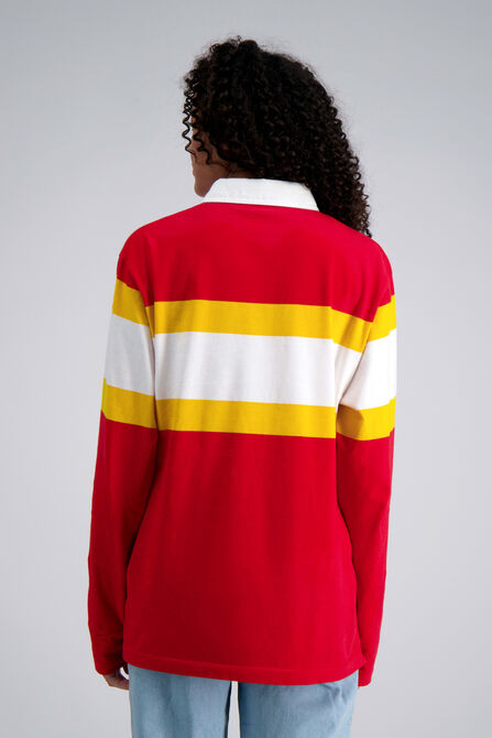 Pro Football Hall of Fame X Haggar - Vintage Wash Rugby Polo,  Crimson #293 view# 4