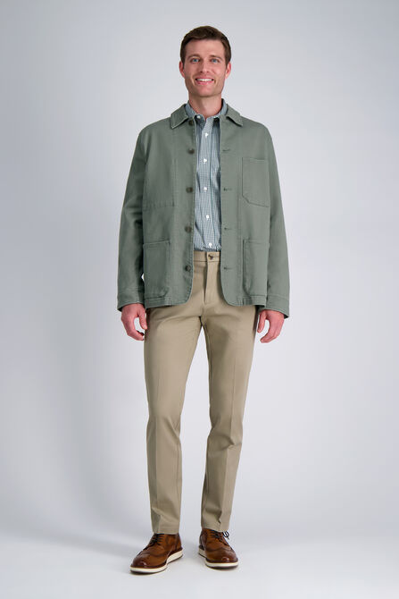 Premium Comfort Dress Shirt - Dark Green Plaid,  view# 4