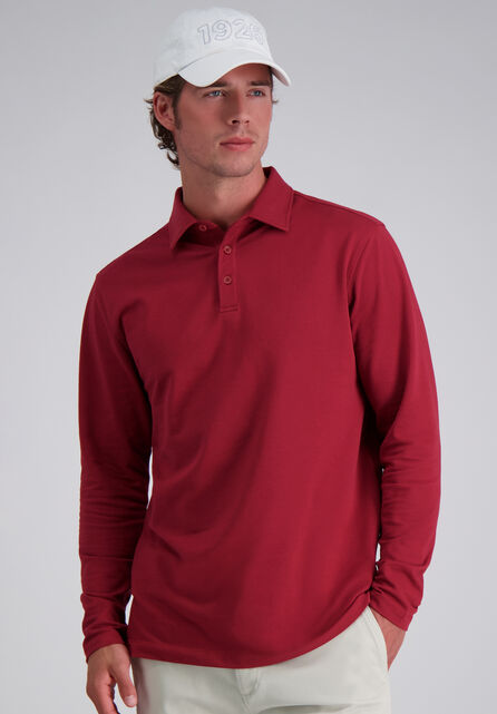 French Terry Polo Shirt, Red