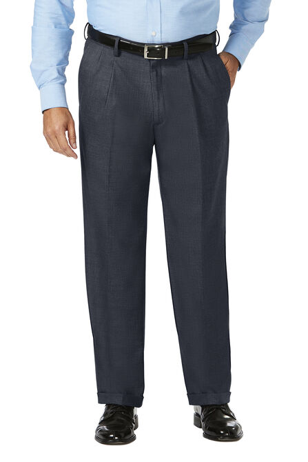 Big &amp; Tall J.M. Haggar Dress Pant - Sharkskin, Dark Navy view# 1