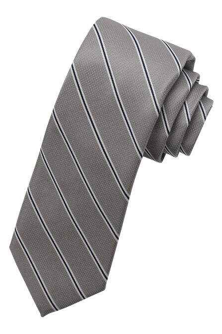 Wide Stripe Tie,  Silver view# 1