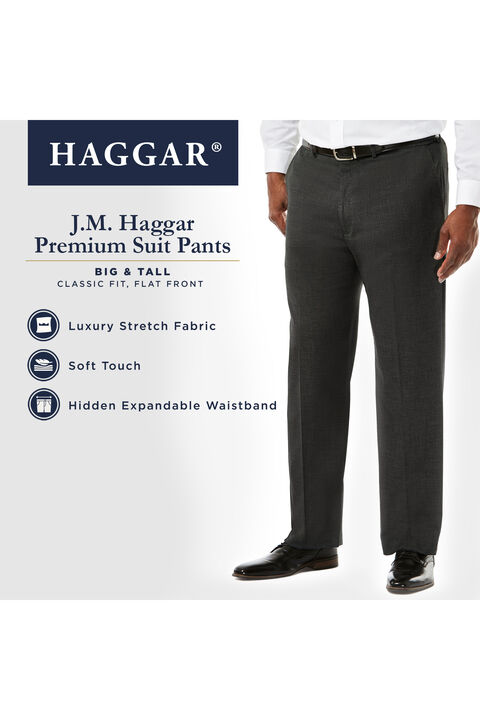 Big &amp; Tall J.M. Haggar Premium Stretch Suit Pant - Flat Front, Chocolate view# 5