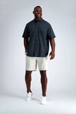 Big &amp; Tall Short Sleeve Button-Down Linen Shirt, Black view# 3