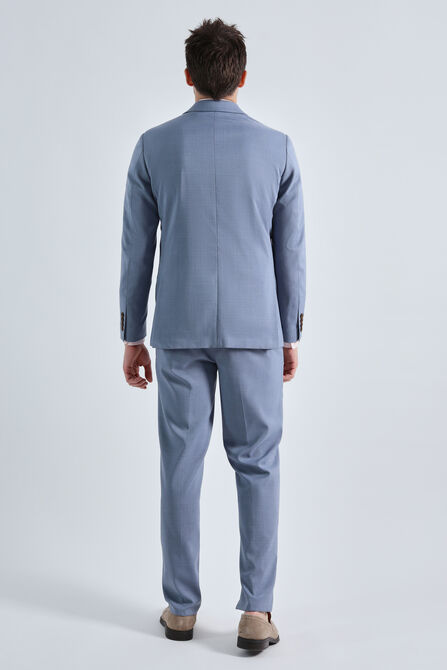 Smart Wash&reg; Tonal Plaid Suit Jacket, Chambray view# 4