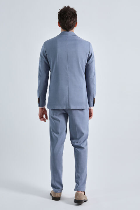 Smart Wash&reg; Tonal Plaid Suit Jacket, Chambray view# 4