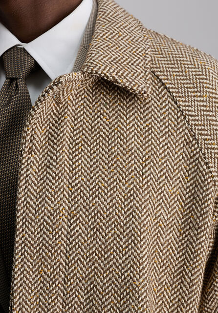J.M. Haggar Herringbone Overcoat, Mocha