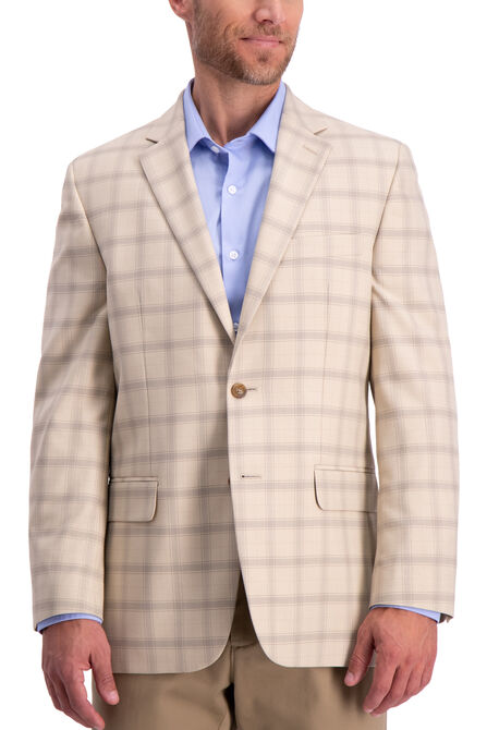 Khaki Windowpane Sport Coat , Medium Beige view# 1