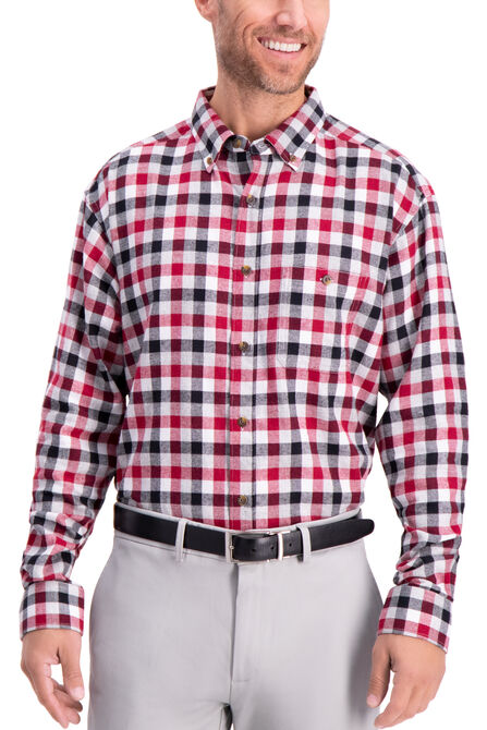 Heathered Gingham Flannel Shirt , Tibetan Red view# 1