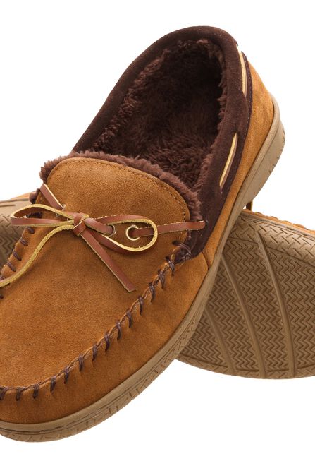 Genuine Suede Moccasin, Khaki view# 1