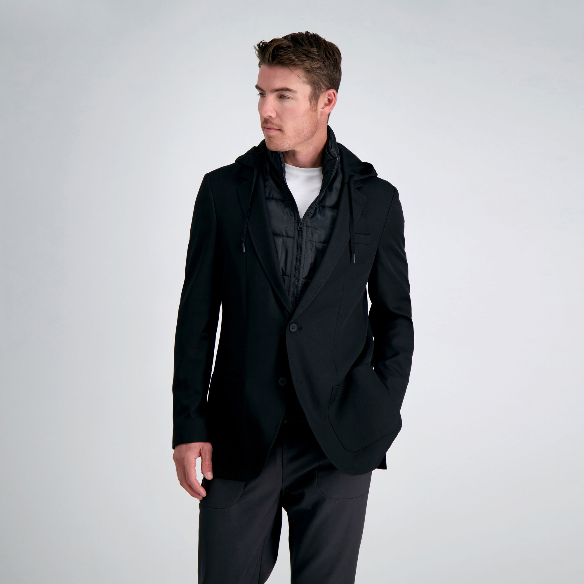 Haggar Active Series Commuter Blazer Black (HJ80371 Clothing Suits) photo