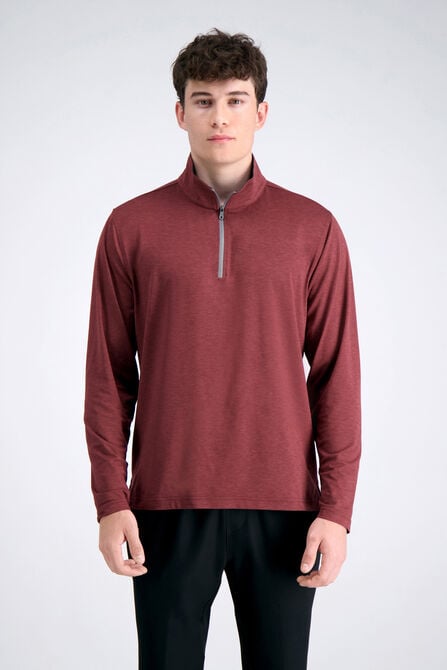 The Active Series&trade; Quarter Zip Heather Jersey, Heather Burgundy view# 1