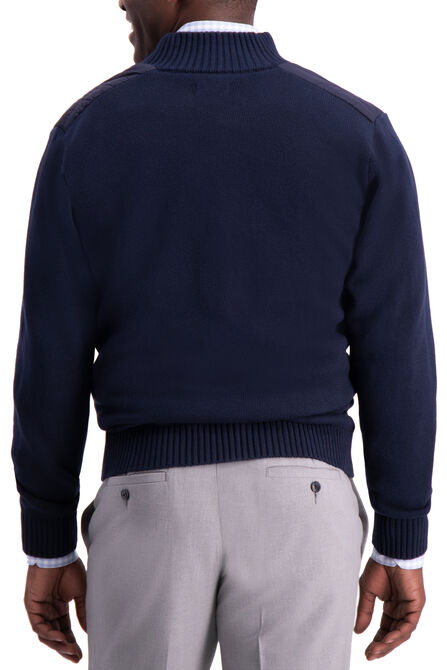 Quilted Nylon Sweater, Navy view# 2