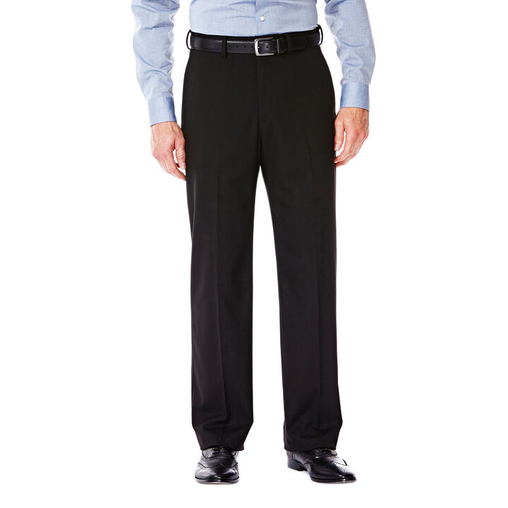 J.M. Haggar Premium Stretch Suit Pant - Flat Front, Black view# 1