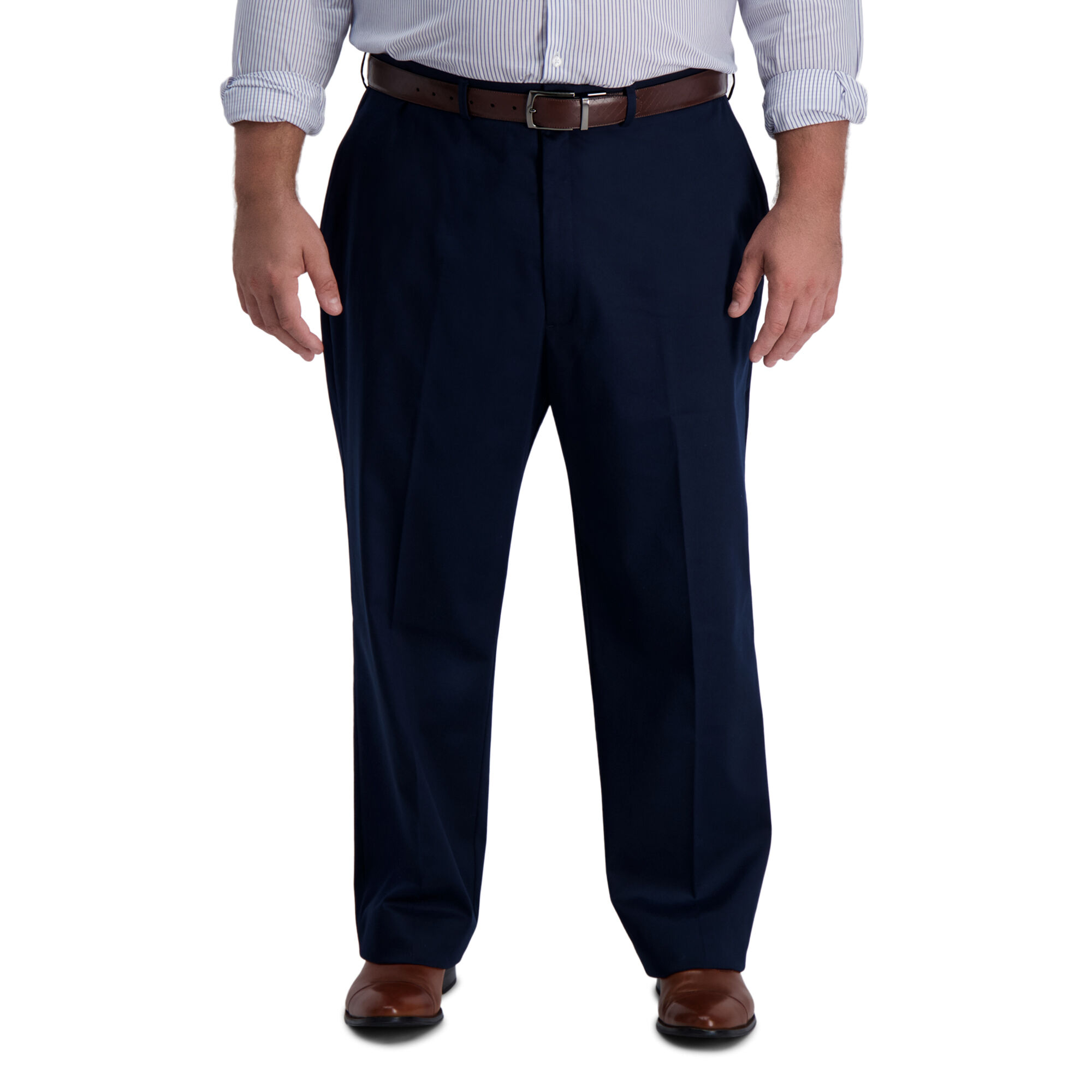 Haggar Big & Tall Iron Free Premium Khaki Dark Navy (HC91000 Clothing Pants) photo