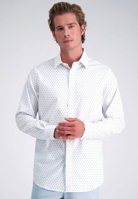 Premium Comfort Dress Shirt -  White &amp; Blue, White