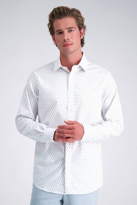 Premium Comfort Dress Shirt -  White &amp; Blue, White view# 1