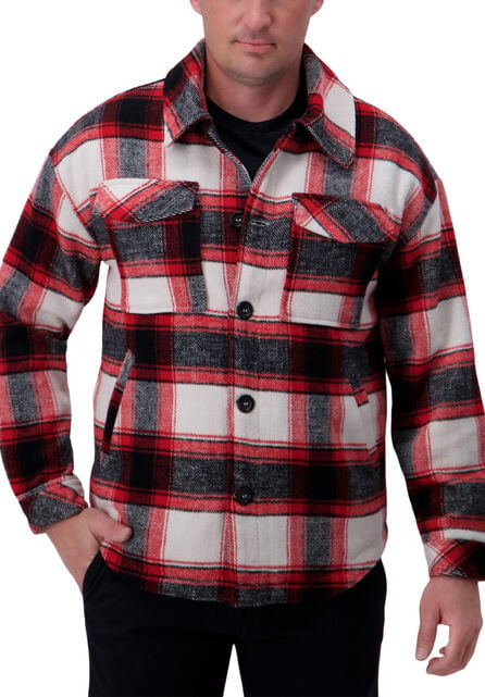 Supersoft Plaid Shacket, Red