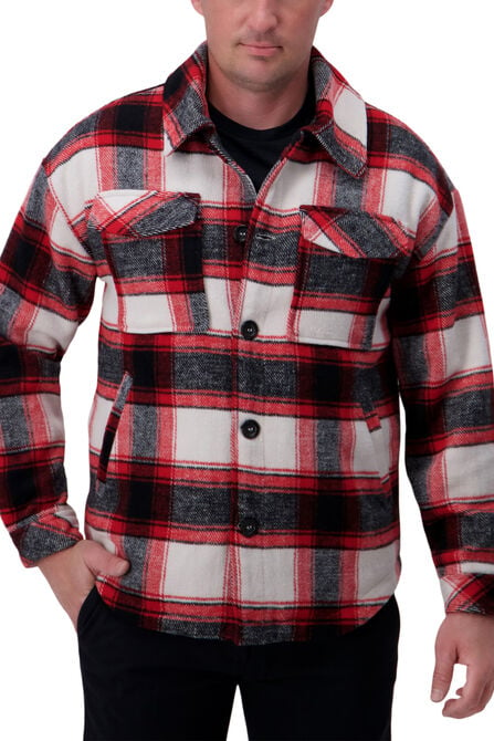 Supersoft Plaid Shacket, Red view# 1