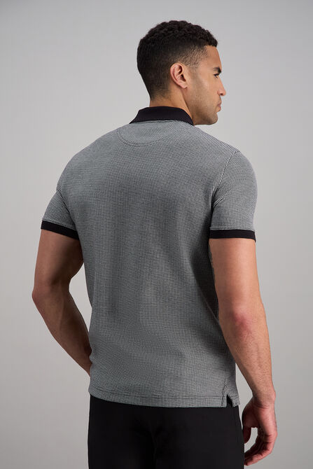 Premium Comfort Quarter Zip Houndstooth Polo, Black view# 4