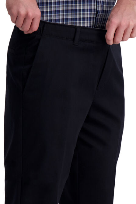 Premium No Iron Khaki Pull On Pant, Black view# 4