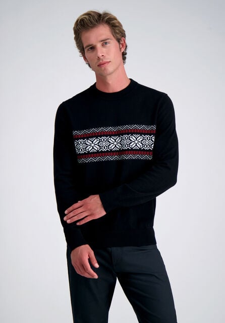 Long Sleeve Crew Sweater, Black