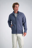 Long Sleeve Zip Sweater, Heather Navy view# 1