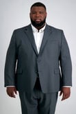 Big &amp; Tall Travel Performance Stria Tic Weave Suit Jacket, Dark Heather Grey view# 2