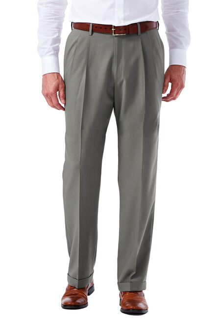 Big &amp; Tall E-CLO&trade; Glen Plaid Dress Pant, Med Grey view# 1