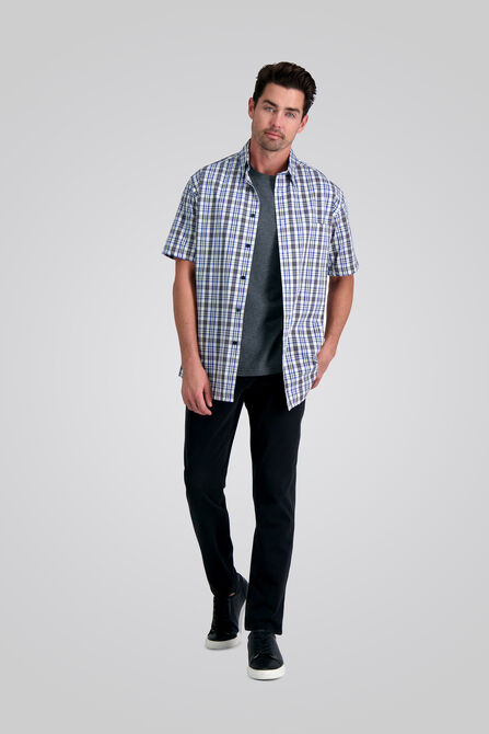 Plaid Button Down Shirt, Black view# 3